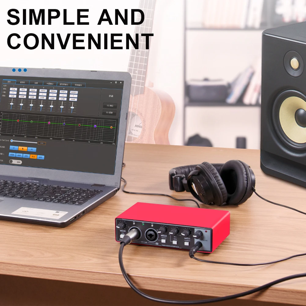 MD22 Portable Professional Sound Card 48V Phantom Power USB Audio Md22 portable professional sound card 48v phantom power usb audio