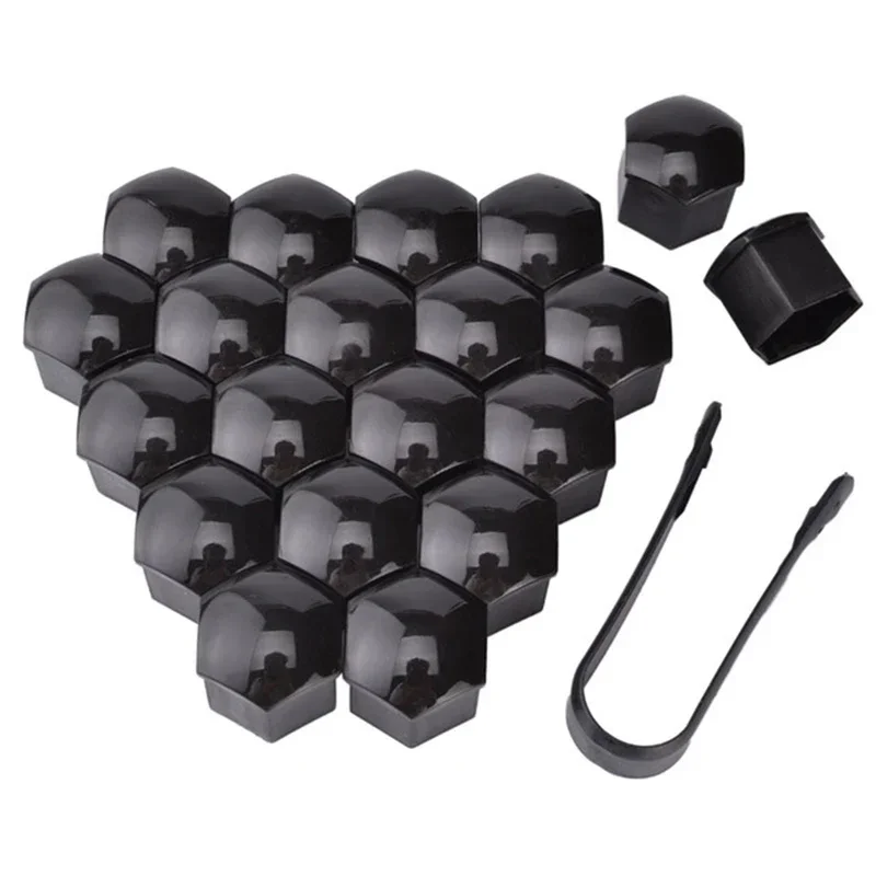 

20pcs 17mm 19mm 21mm Wheel Nut Bolt Head Cover Cap Protective Bolt Caps Exterior Decoration Protecting Bolt Rims Black