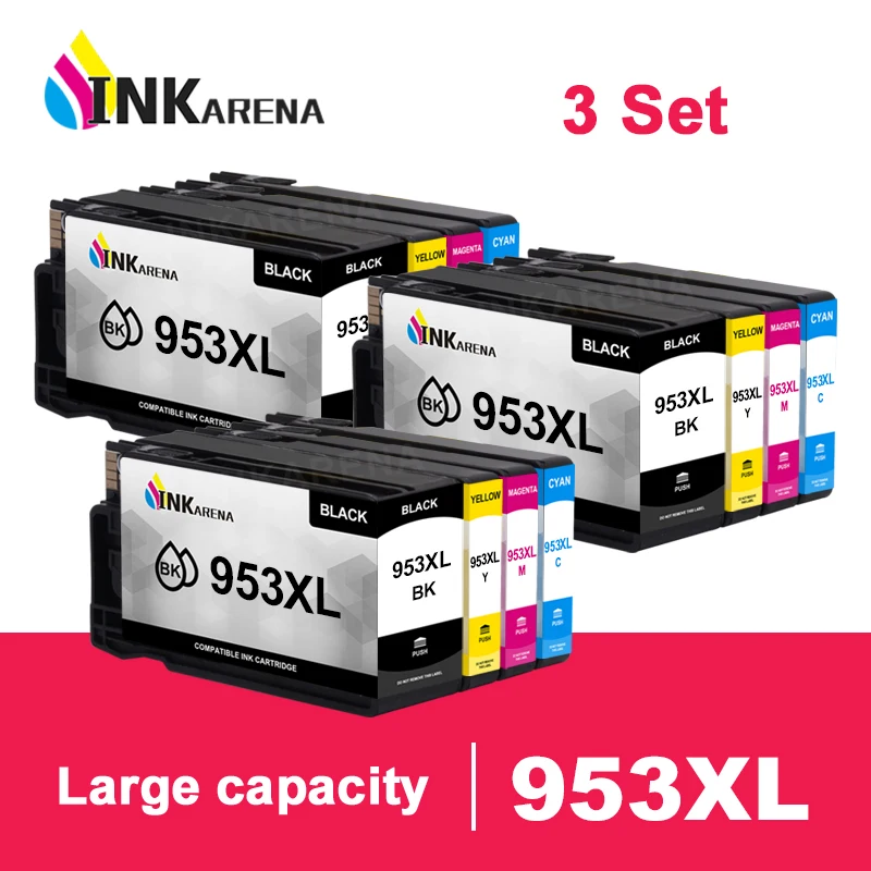 Inkarena 3Set Di Cartucce D'Inchiostro Di Ricambio Per Hp 953Xl 953 Xl Per Hp Officejet Pro 7720 7730 7740 8210 8218 8710 8715 8718 8720