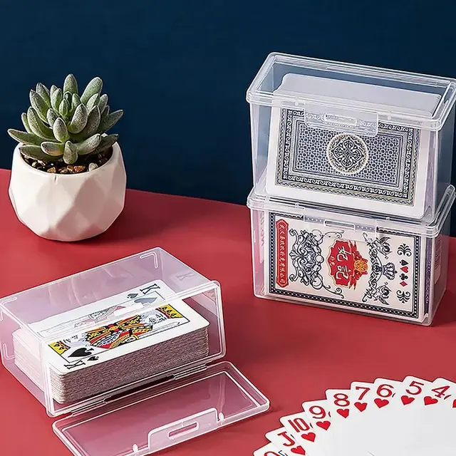 Nouvelles boîtes en plastique transparentes, conteneur de cartes à jouer, mallette de rangement en PP, emballage boîte de cartes de jeu de Poker pour jeux de société 6