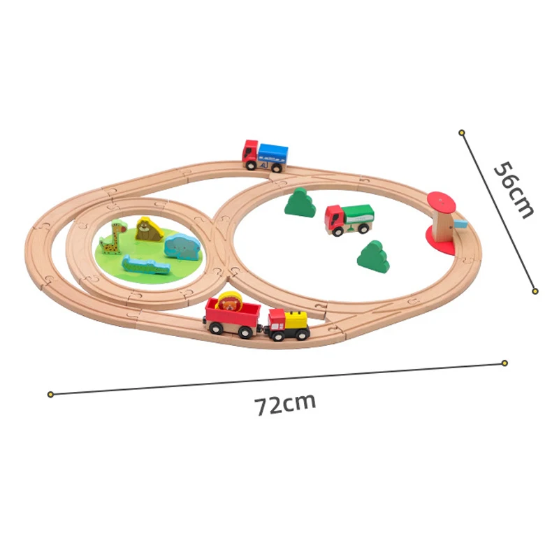 Wooden Train Track Set 8 Ring Track Compatible With All Brands Of Railway Toy Road Accessories Assemble Toy Kids Gifts PD59 with remote controller children s electric train double baby dual drive rechargeable retro stroller with one railway carriage