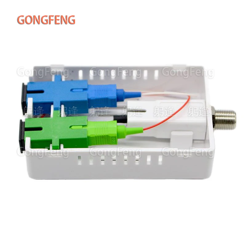 1PCS New CATV Optical Receiver FTTH Passive Optical Receiver With WDM Single Fiber , Inch F Head Output Free Shipping To Russian