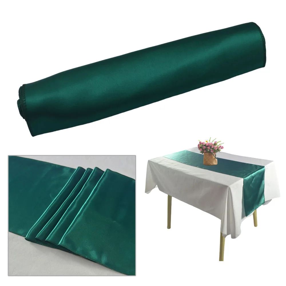 Luxury Satin Table Runner For Wedding Decoration Mint Green/royla Blue