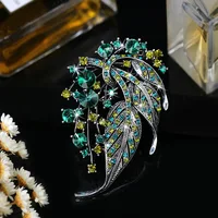 High-end Exquisite Colorful Hollow Leaf Brooch Coat Cardigan Suit Pin Brooch Female Elegant Atmosphere Clothing Accessories 6