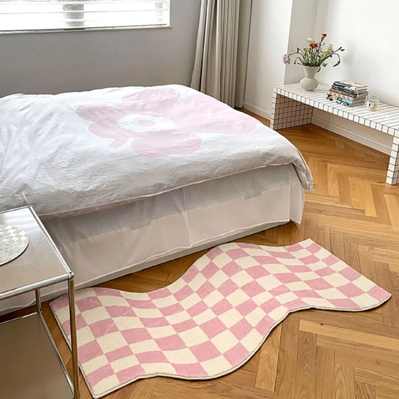 IrregularCheckerboardBedroomRugModernFashionClassicLatticeLivingRoomPolyesterCarpet