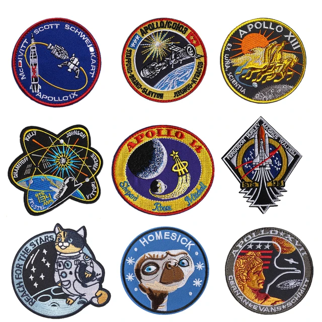 Parche bordado Fusible de astronauta Apolo, parches para coser,  aplicaciones bordadas de cohete para coser, parches de planeta para  insignia - AliExpress