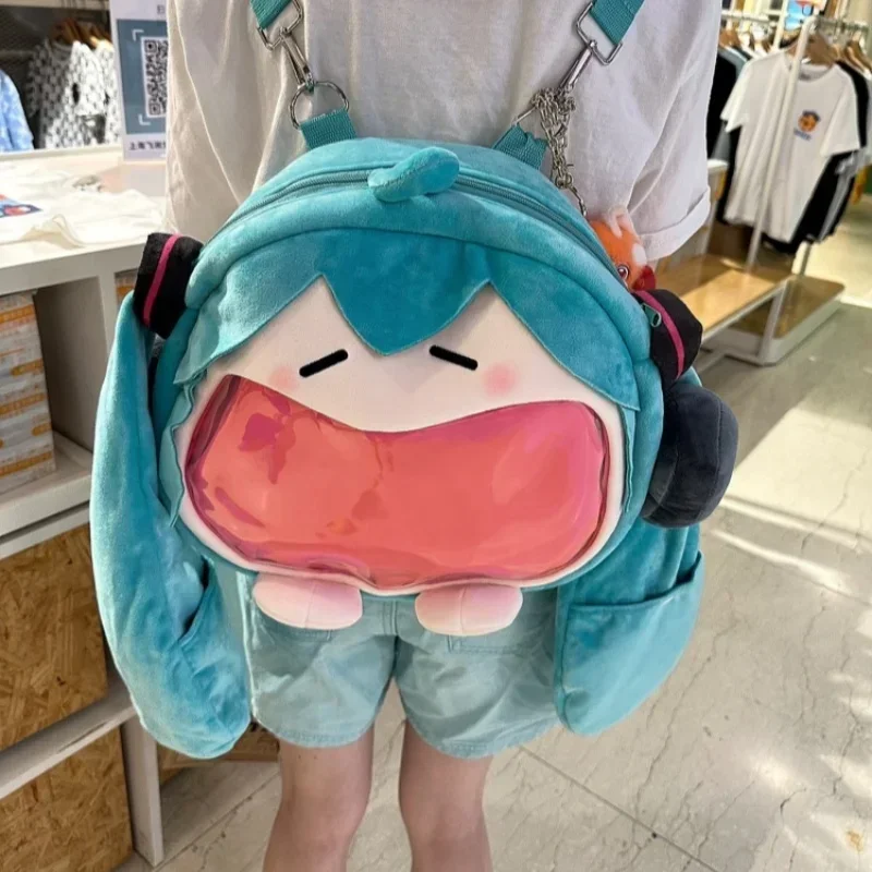 Hatsune Miku shoulder bag new backpack cute anime girl plush cartoon kawaii knapsack student bag packet kids gifts toys