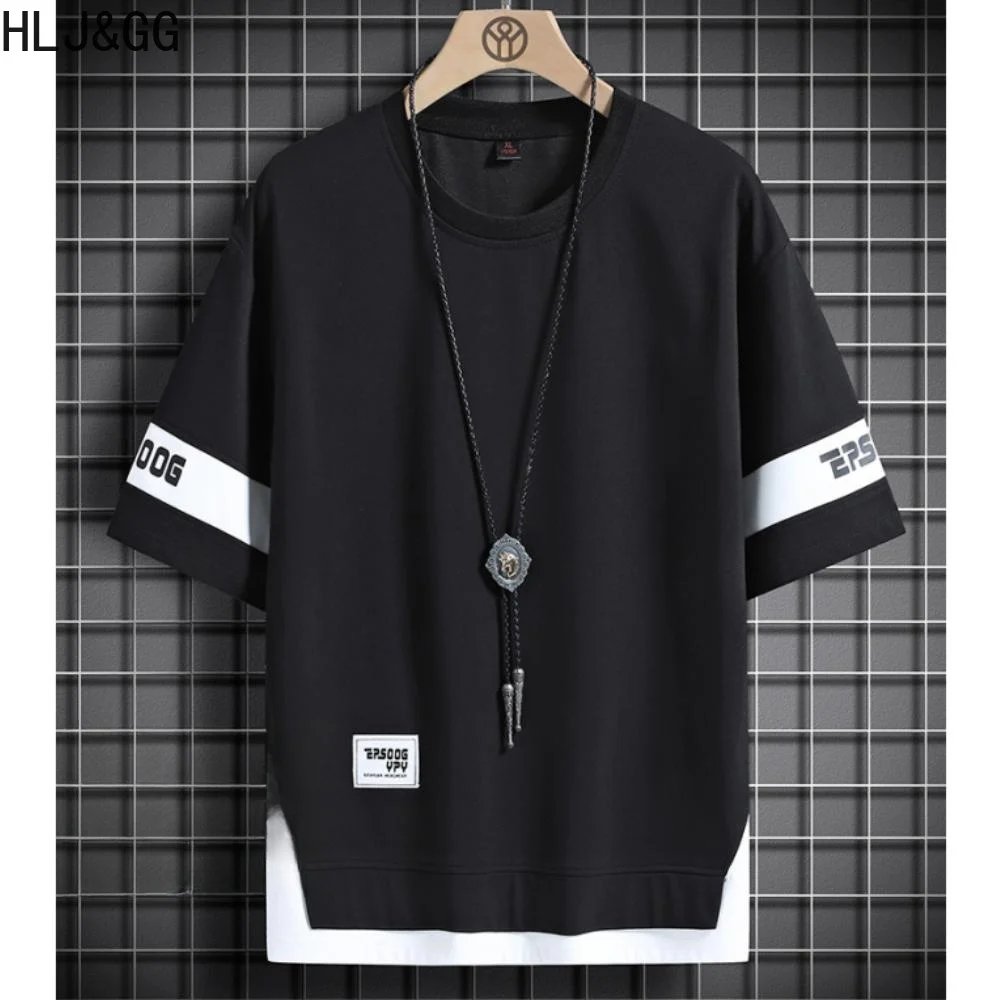 

HLJ&GG Hip Hop Streetwear Man's T-shirts Casual Versatile Loose Men Summer T Shirt Japanese Style Half Sleeve Tops New Arrivals