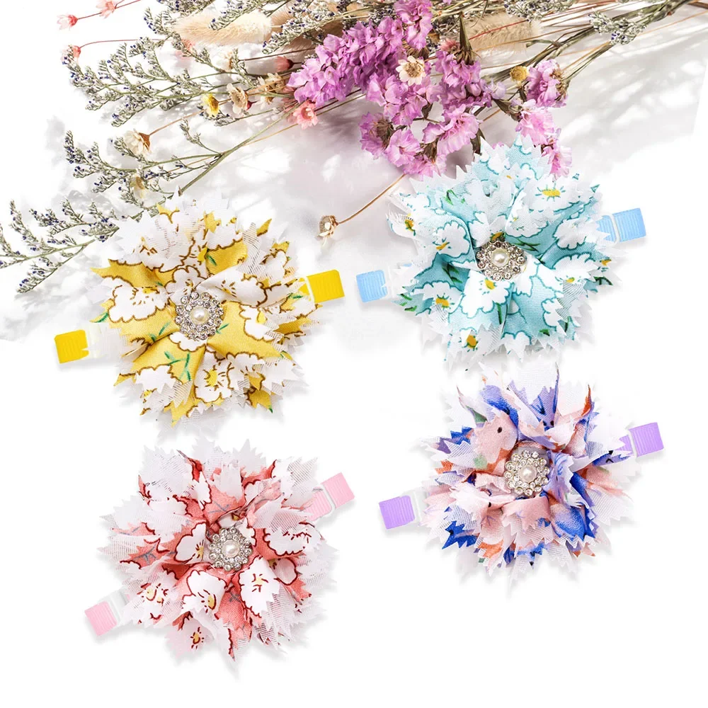 50pcs Bulk Dog Bow Ties with Diamond New Pet Dog Accessories Dog Puppy Bowties Collar Pet Grooming Accessories For Small Dogs 2