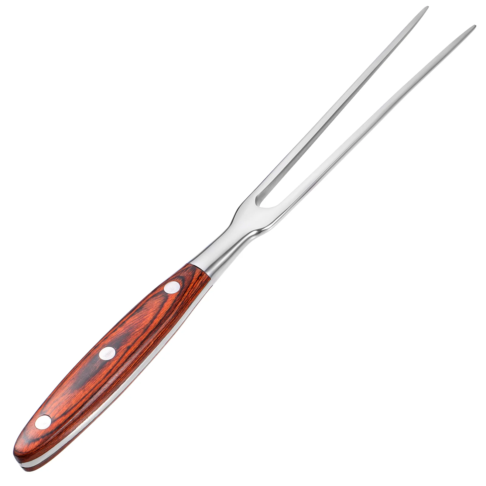 Double Prong Stainless Steel Meat Fork Barbecue Grilling Tool With Wooden Handle For Metal Cooking Utensil Two Prong Fork Meat