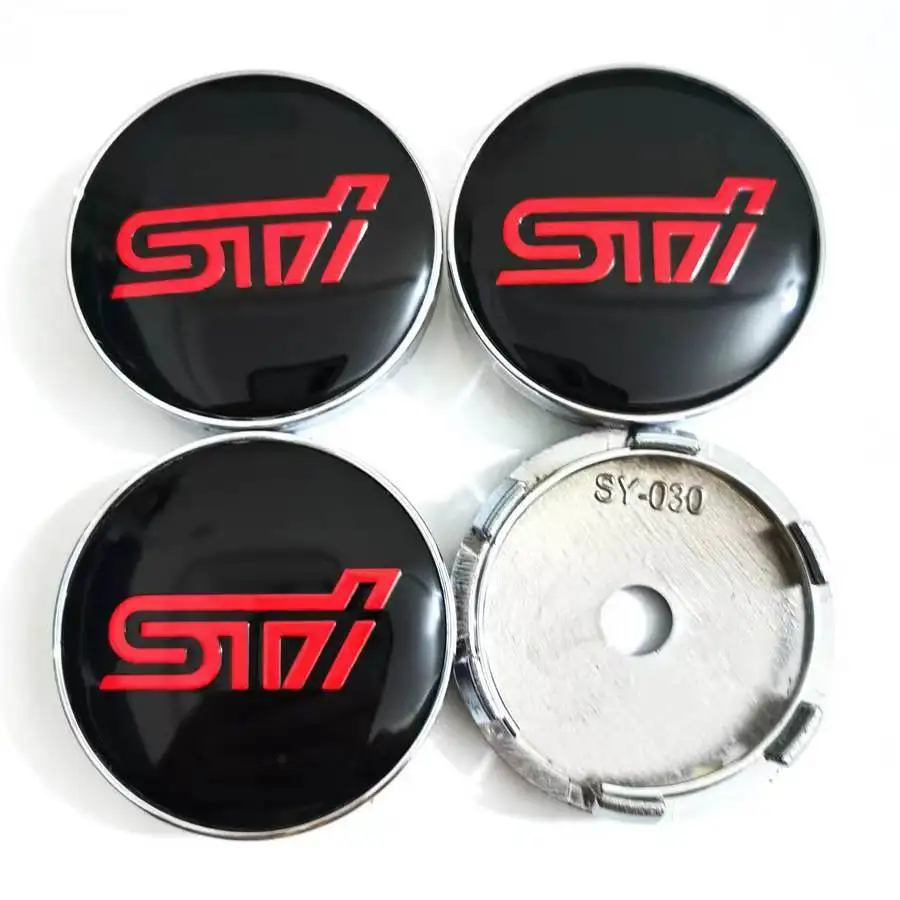 4pcs 60mm Hub Cover Tire Center Decoration Sticker Applicable to Subaru STI car wheel caps