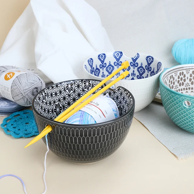 Ceramic Wool Bowl Home Accents Decor Crocheting Crafts Porcelain Yarn Bowls  Household - AliExpress