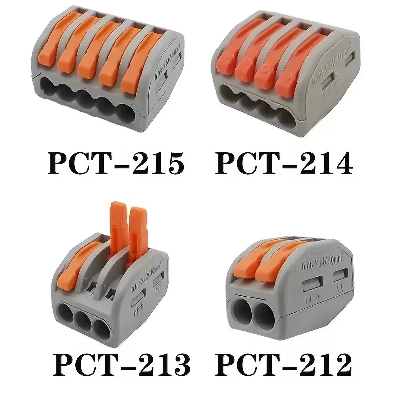 Wire Connectors Wiring Connector 1Box Quick Wire Connector 2/3/4/5 holes Universal Compact Push in Lever Splice Connectors Fast Wiring Terminal Block 0.08-4mm&sup2;