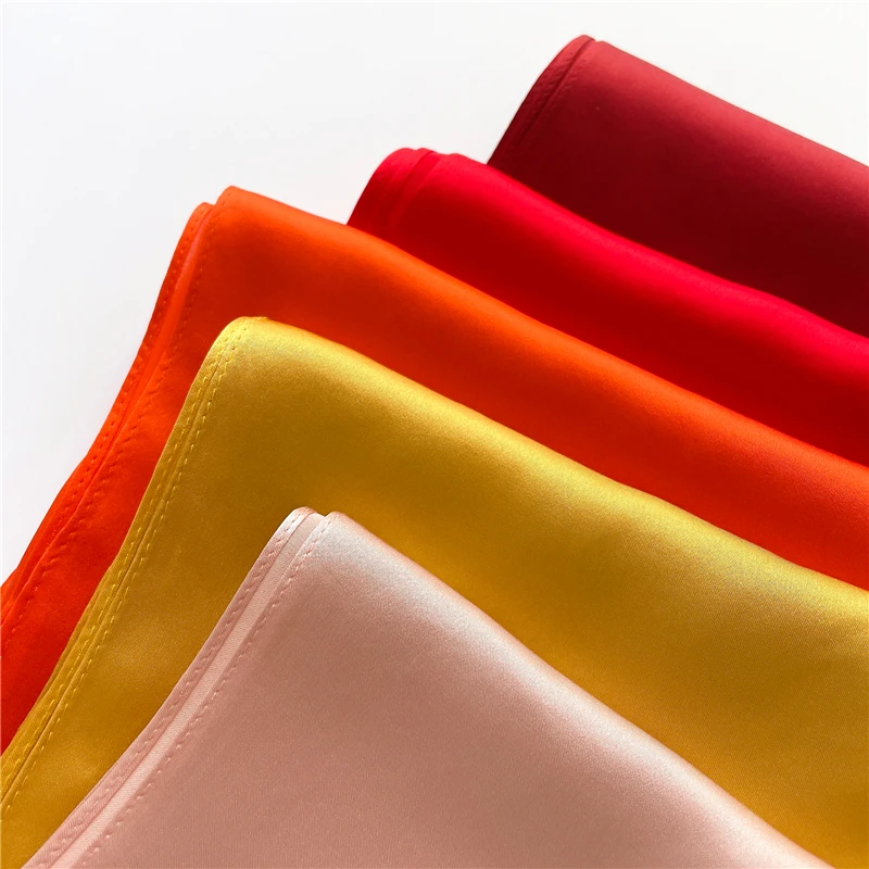 

2022 New 100% Pure Silk Scarf Women Square Neck Scarves Hairbands Female Foulard Neckerchief Bandana Hiagh Quality Solid Bufanda