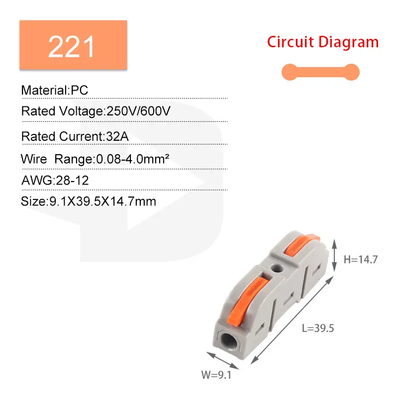 5PCS Fast Wire Connector Push-in Electrical Terminal Block Universal Splicing Wiring Cable Connectors For Cable Connection SPL ﻿ - Image 13