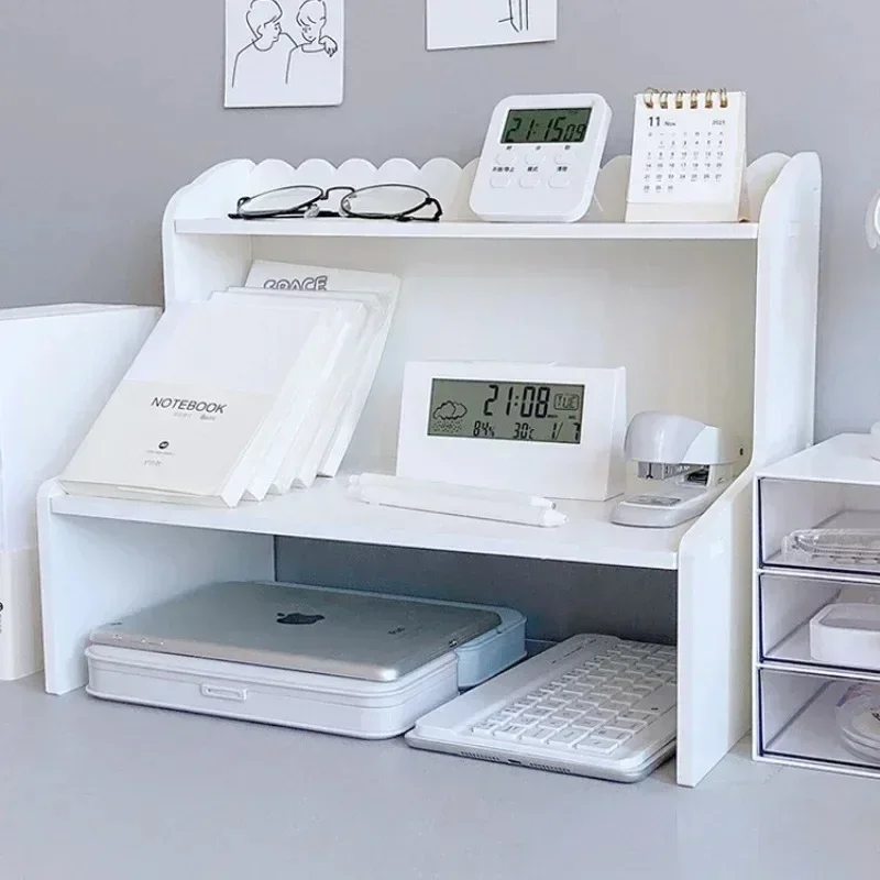 36CM Ins Style Desktop Storage Rack Shelves Double-layer Storage Shelf Cosmetic Desk Organizer Office Desk Elevated