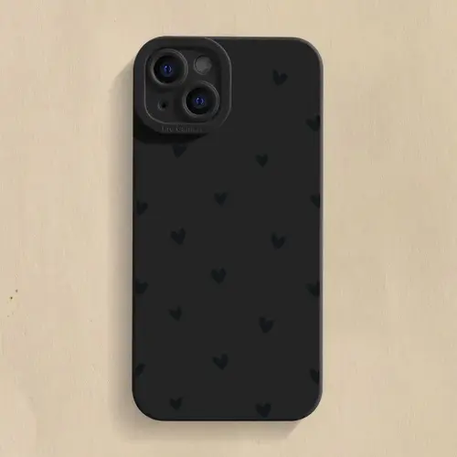 Black Love Heart Phone Case For iPhone 17 16 14 15 13 12 11 Pro Max X XR XS 7 8 15 16 Plus SE Shockproof Silicone Soft Cover - Image 9