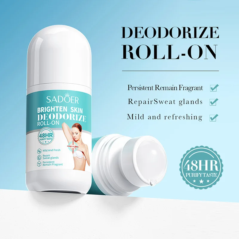 SADOER Deodorizing Body Lotion Roll-On Bead Deodorize Armpits Refreshing Body Skin Brightening Underarm Anti Sweating Odor Cream 2