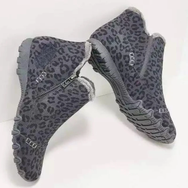 2023 Casual Snow Boots Women 2023 New Thick Velvet Zipper Boots Winter Boots Warmth Flat Heel Ankle Boots Botas De Mujer