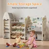 Kids Toy Storage Organizer, 4-Tier Bookshelf for Kids, Multi-Purpose Castle-Shaped Toy Organizer for Playroom 2