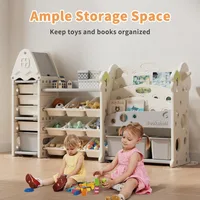 Kids Toy Storage Organizer, 4-Tier Bookshelf for Kids, Multi-Purpose Castle-Shaped Toy Organizer for Playroom 2