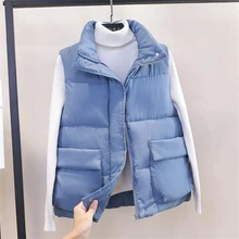  Cotton Padded Oversize 80kg Vest Women Autumn Winter Waistcoats Warm Thicken Loose Sleeveless Jackets Casual Korean Chaqueta 