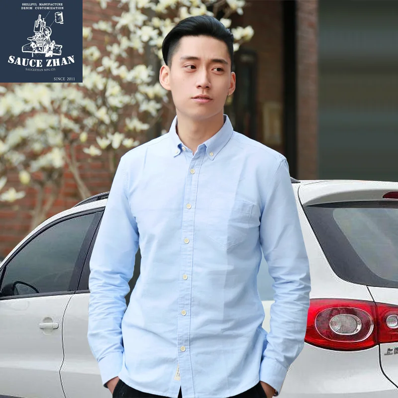 SauceZhan Cotton Long Sleeve Men Shirt