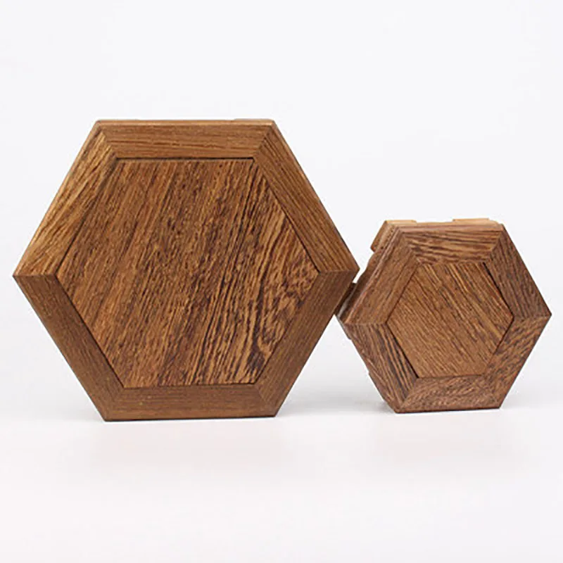 Hexagonal Square Tea Ceremony Cup Pad, Purple Clay Pot Base, Mahogany Solid Wood, Antique Decoration Base