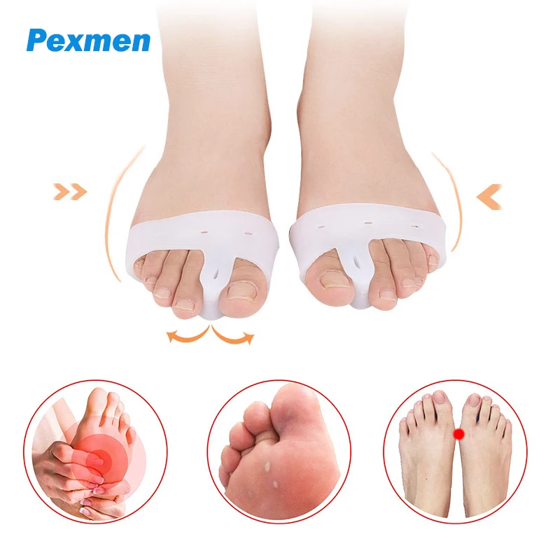 

Pexmen 2Pcs Gel Ball of Foot Cushions & Bunion Corrector Metatarsal Pads Hallux Valgus Forefoot Pain Toe Separator Protector