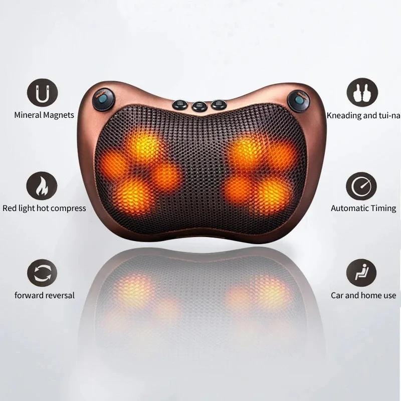 Magnet Massage Neck Pillow Body Relax Smart Portable Electric Shoulders Neck Waist Cervical Massage Pillow Used for Home & Car