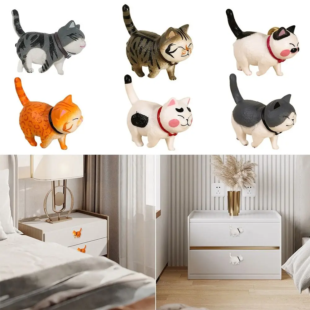 Durable Resin Drawer Handle Cartoon Cat Furniture Hardware Cabinet Handle Cupboard Handle