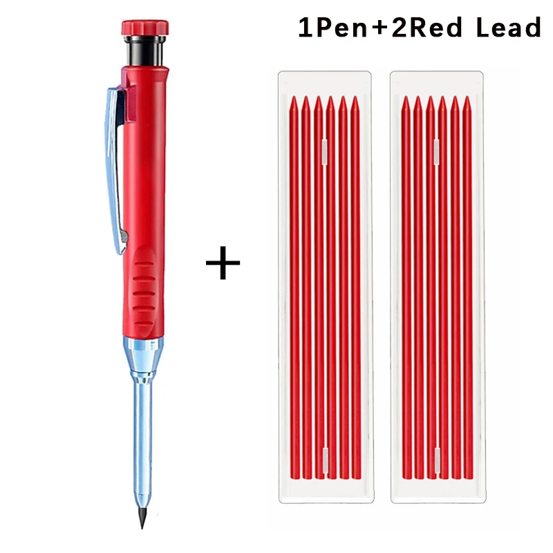 6-Color Deep Hole Woodworking Mechanical Pencils with Built-in Sharpener