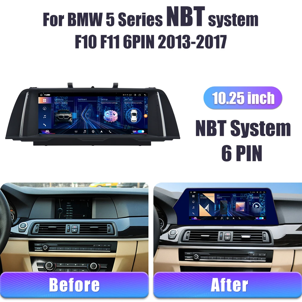 LCD Digital Dashboard Cluster Panel Cockpit Voor For BMW 5 Series (CIC NBT) F10 F11 4,6PIN 2011-17 RHD Radio Android 13.0 Player