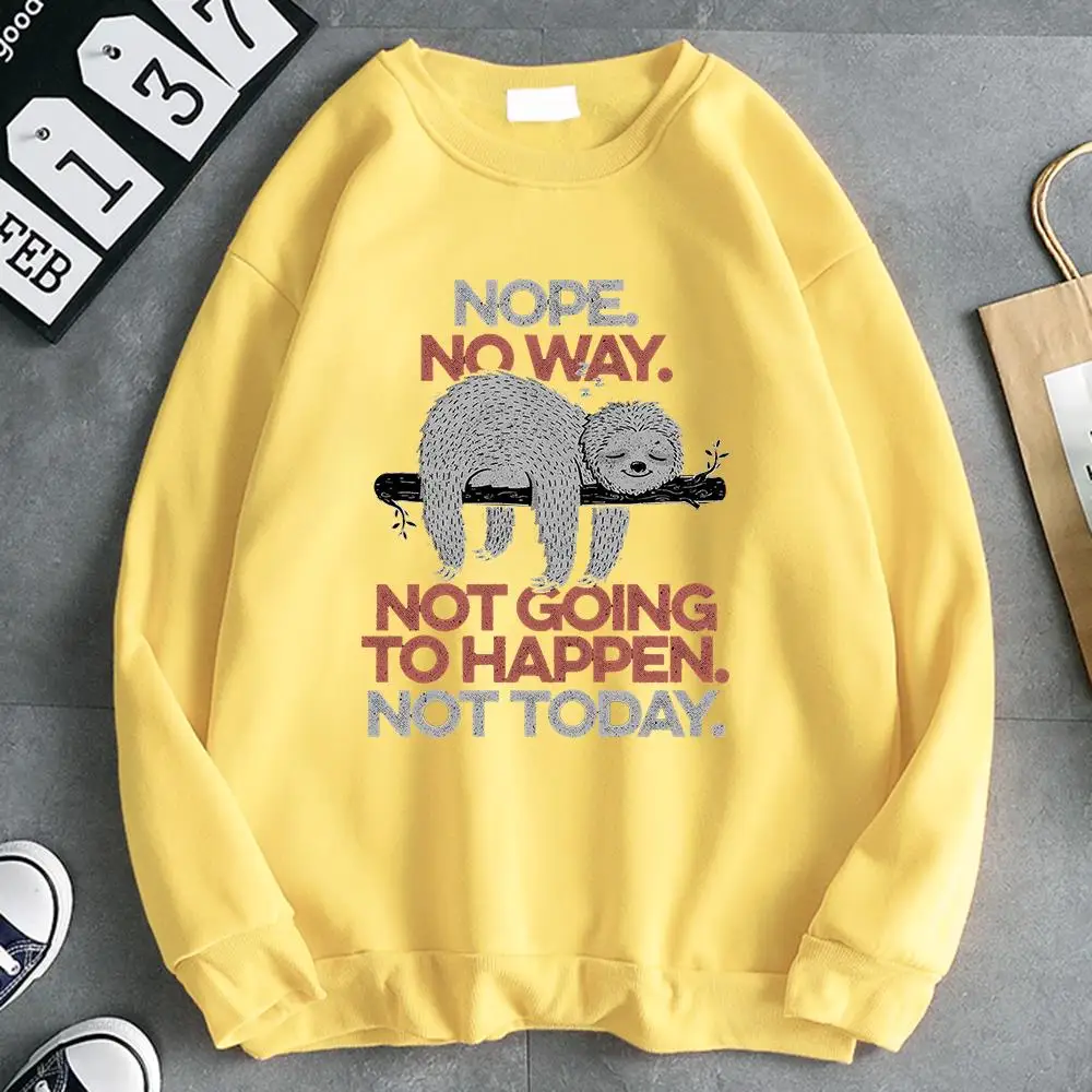 

Толстовка Nope Sloth Kawaii С буквенным принтом, пуловер для мужчин, модный бренд, повседневная мужская толстовка, флисовые винтажные мужские толстовки