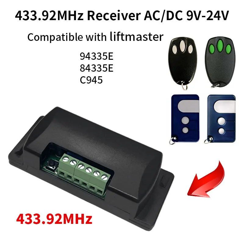 Receiver for Liftmaster 371LM 373LM 971LM 973LM Garage Door Remote Opener 315MHZ 390MHZ 3