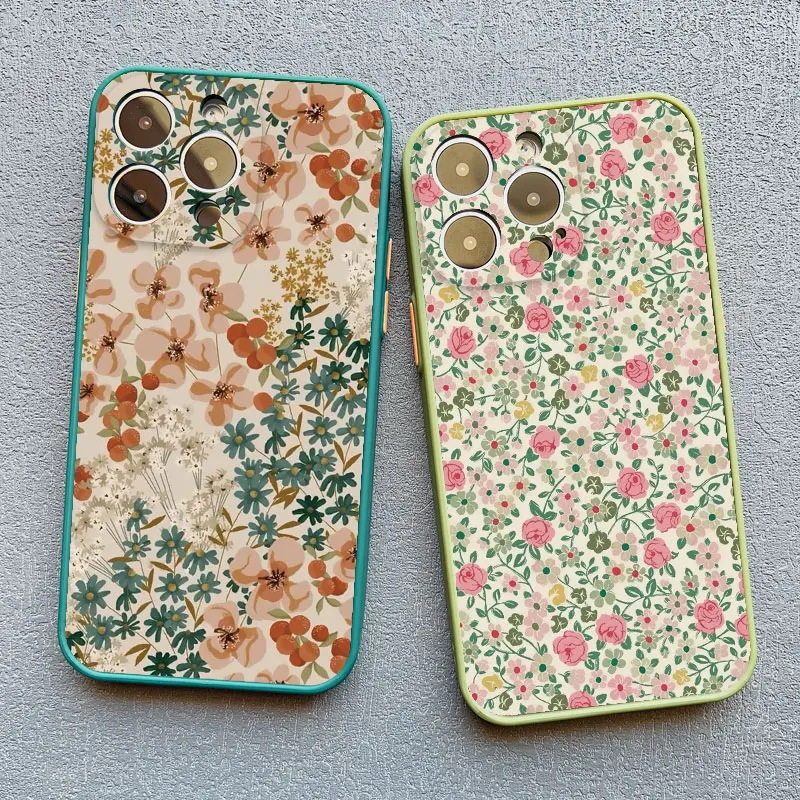 Floral Shockproof Phone Case - Full Graphic Flower Design Cover