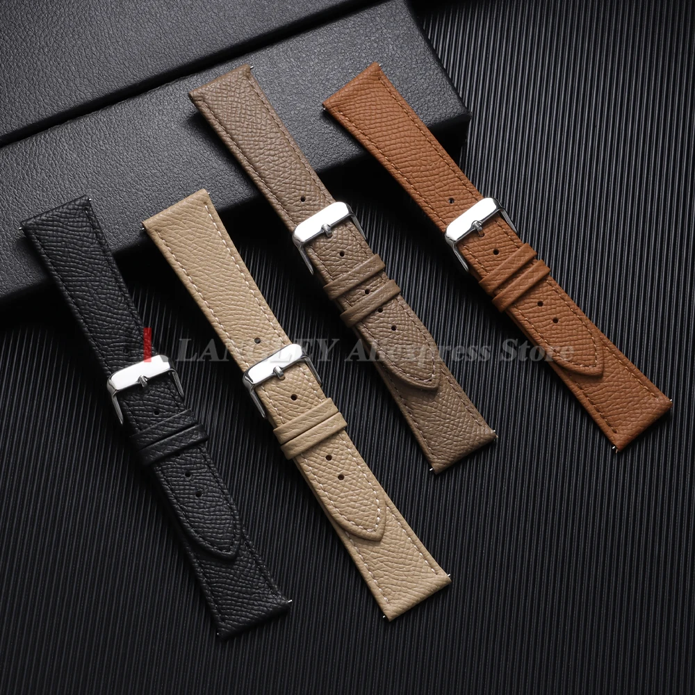 Epsom Leather Quick Release Watch Strap with Handmade Palm Pattern