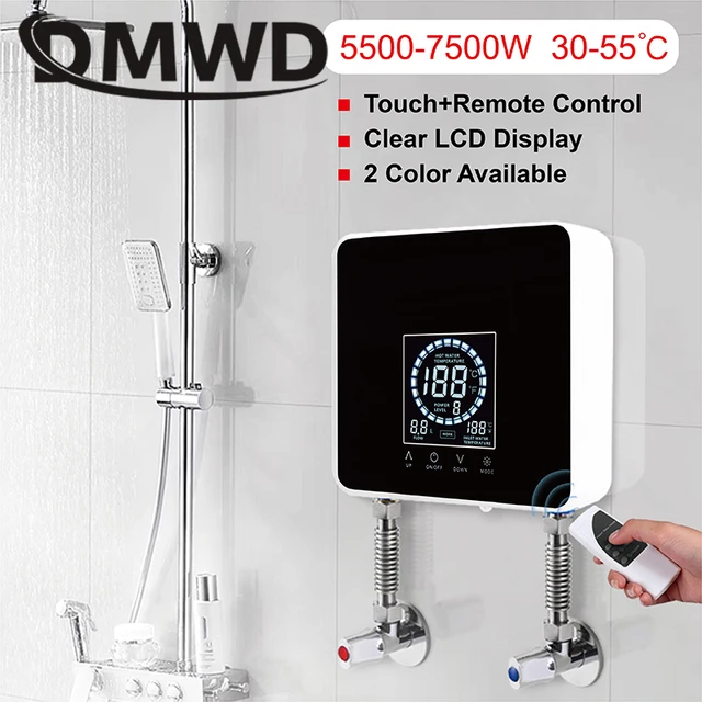 7500W électrique instantané chauffe-eau sans réservoir télécommande salle de bain Thermostat instantané chauffage douche panneau tactile 1