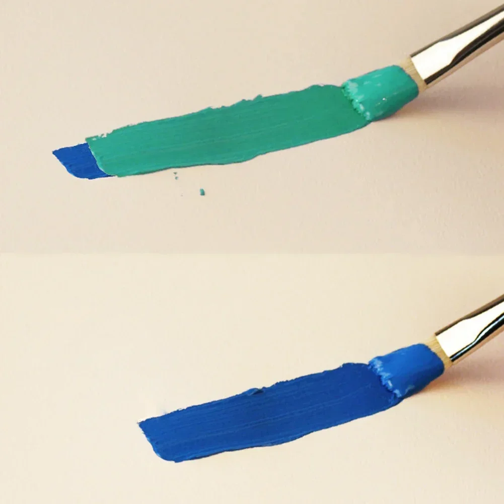 Single-support Paint Brush Flat-headed Pig Bristle Hair Water Gouache Oil Painting Pen Long Rod Art Students Color Art Supplies 5