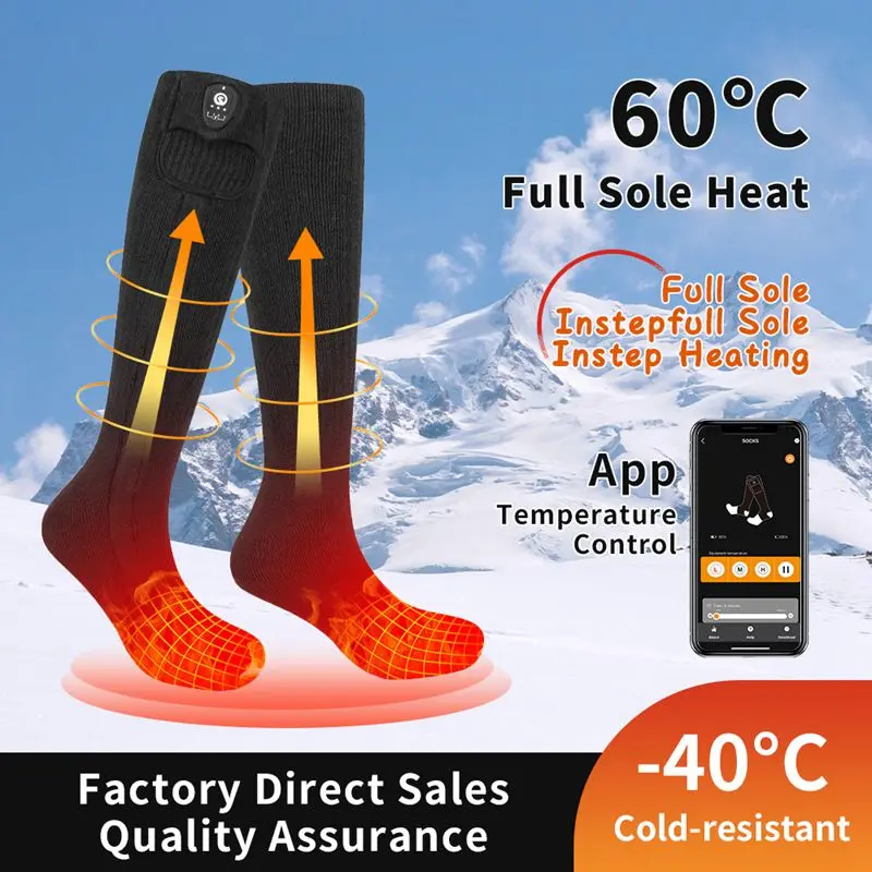 

Winter New Heating Socks Mobile APP Bluetooth Heating Socks Outdoor Skiing Charging Heating Socks
