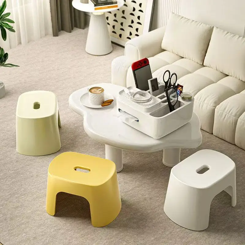 Small chair for household use, sturdy and durable, can be stacked, shoe changing stool, can sit at the door, bathroom toilet sto 3