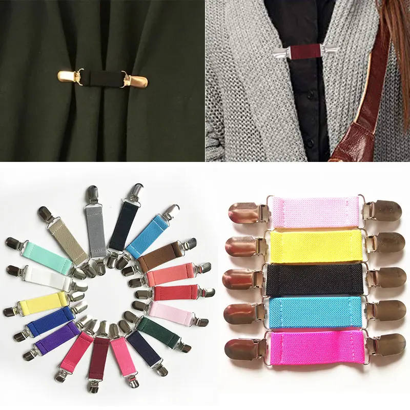 Metal Duckbill Cardigan Clip Non-Slip Garment Waistband Extender Clothes Clip Practical Elastic Pair Clip Shawl Suspenders Clip