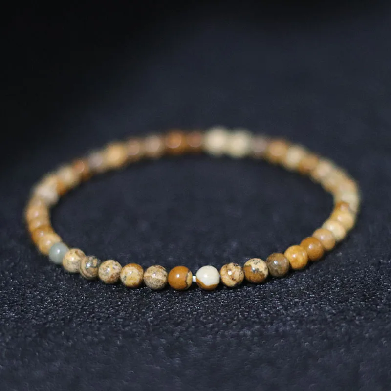 Natural Stone Beaded Bracelet for Men with White Howlite and Tiger Eyes