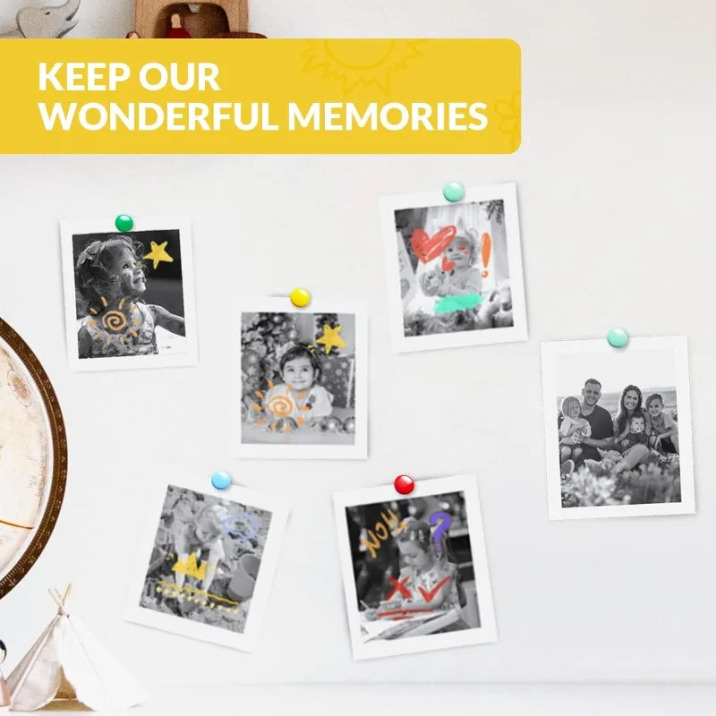 Kids Instant Camera Refill Print Thermal Paper-Photo Print Thermal Paper For Most Kids Camera Instant Print,2.24 x1 Inch,White