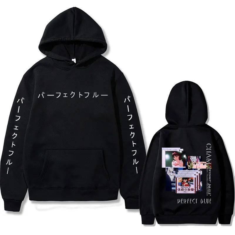 

Japanese Anime Perfect Blue Kirigoe Mima Edit Dark Music Double Sided Print Hoodie Men Women 90s Manga Casual Sweatshirt Hoodies
