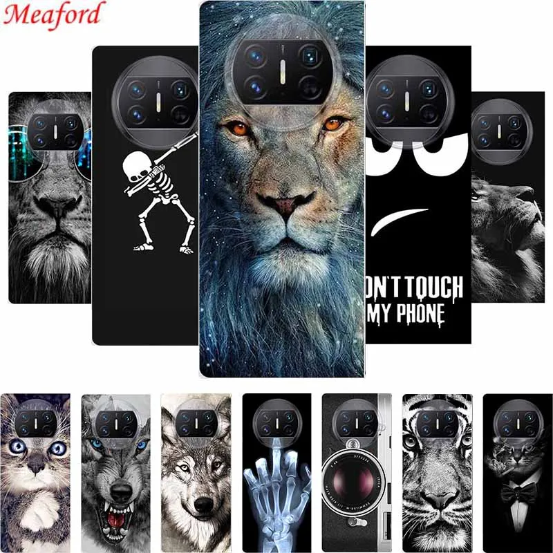 Coque De Téléphone En Plastique Dur Transparent Pour Huawei Mate Bery X 3, 7.85 ", Housse Arrière Pc, Parler De Loup, Tigre