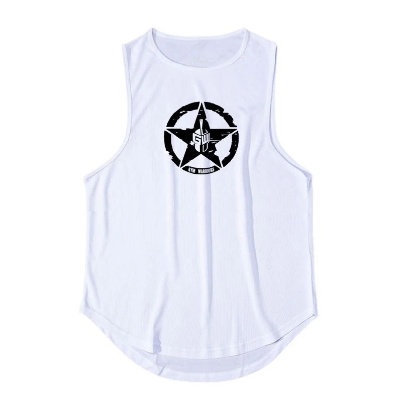 

2022 Summer New Brand Printed Tank Bodybuilding Fitness Workout Sleeveless Shirt Quickly-dry Mesh Breathable Vest 6 Colors