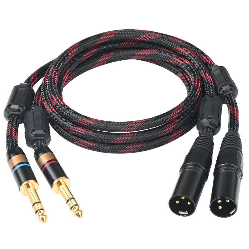 Premium High-Fidelity Dual 6.5mm to XLR Audio Cable with 6N OFC for Amplifiers and Sound Systems