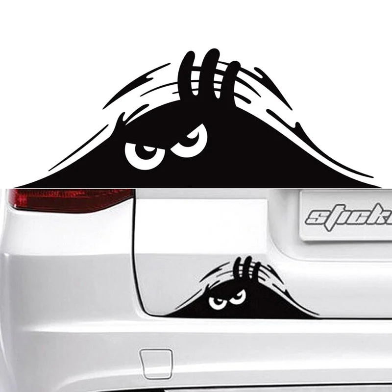 Funny Peeking Monster Car Sticker Window Body Trunk Cartoon Decal Sticker Black Red White Yellow Exterior Parts Car Accessories