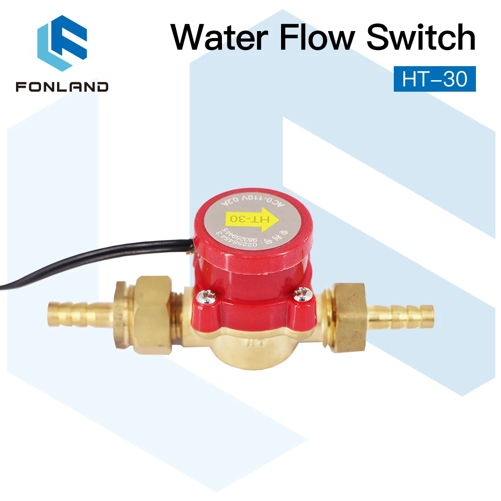 Fonland Water Flow Switch Sensor 8/10/12Mm Ht-30 Protect Per Macchina Da Taglio Per Incisione Laser Co2